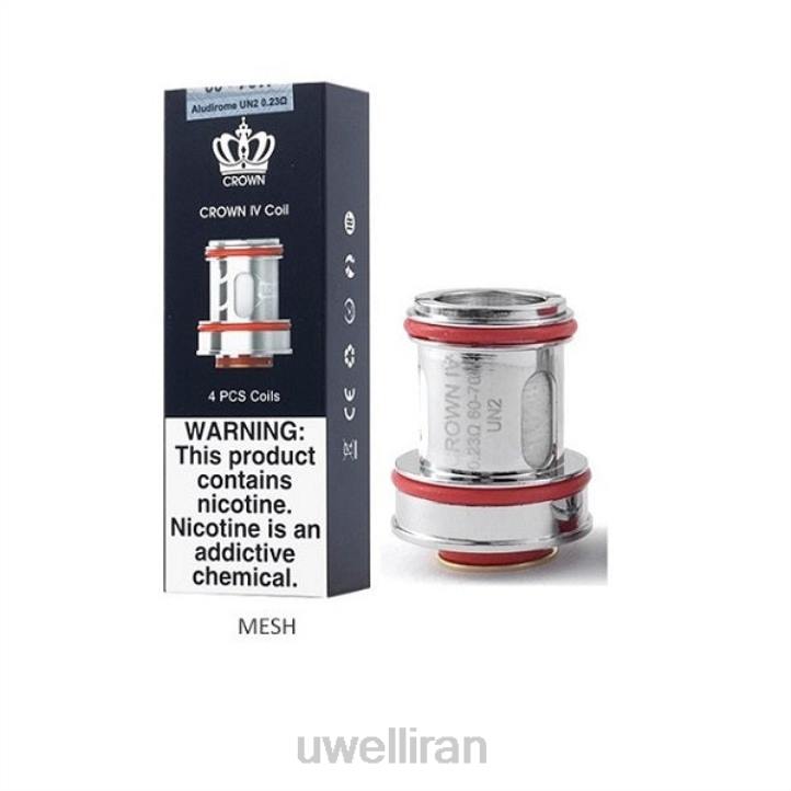 UWELL CROWN 4 کویل های جایگزین (بسته 4 عددی) سیم پیچ دوگانه 0.2 اهم 6DRV182 | UWELL TEHRAN