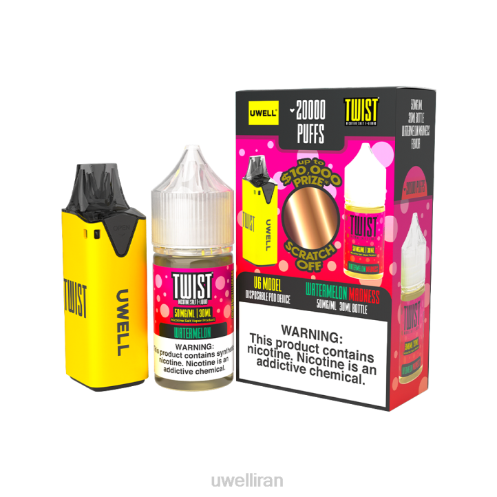UWELL V6 دستگاه یکبار مصرف + آبمیوه بابا 30 میلی لیتر - بسته collab clr: blue/flv: توت فرنگی هندوانه ترش 50 میلی گرم 6DRV204 | UWELL VAPE FLAVOURS