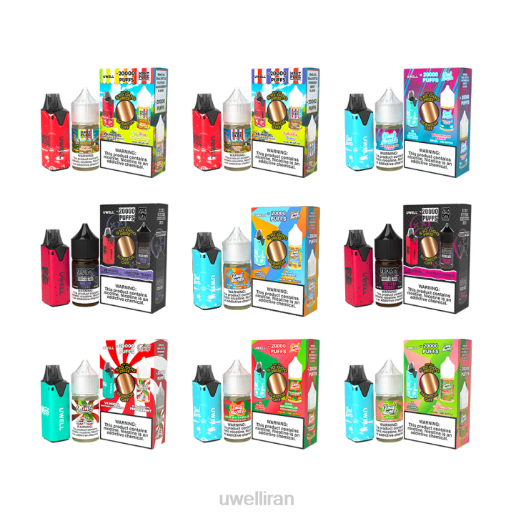 UWELL V6 دستگاه یکبار مصرف + آبمیوه بابا 30 میلی لیتر - بسته collab clr: cyan/flv: نعناع فلفلی 50 میلی گرم 6DRV211 | UWELL IRAN