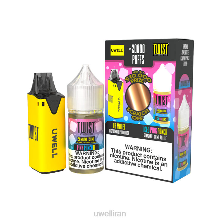 UWELL V6 دستگاه یکبار مصرف + آبمیوه بابا 30 میلی لیتر - بسته collab clr: قرمز/flv: گواوا آناناس فیجوآ 48 میلی گرم 6DRV207 | ویپ UWELL قیمت