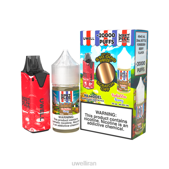 UWELL V6 دستگاه یکبار مصرف + آبمیوه بابا 30 میلی لیتر - بسته collab clr: زرد/flv: لیموناد مخلوط توت 50 میلی گرم 6DRV216 | UWELL قیمت