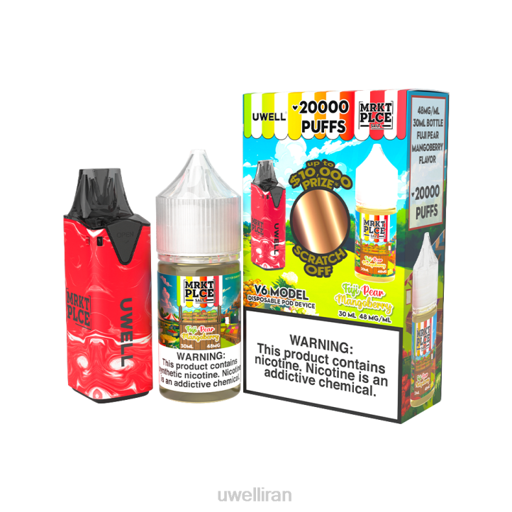 UWELL V6 دستگاه یکبار مصرف + آبمیوه بابا 30 میلی لیتر - بسته collab clr: زرد/flv: جویدن خربزه عسلک 50 میلی گرم 6DRV217 | ویپ UWELL قیمت