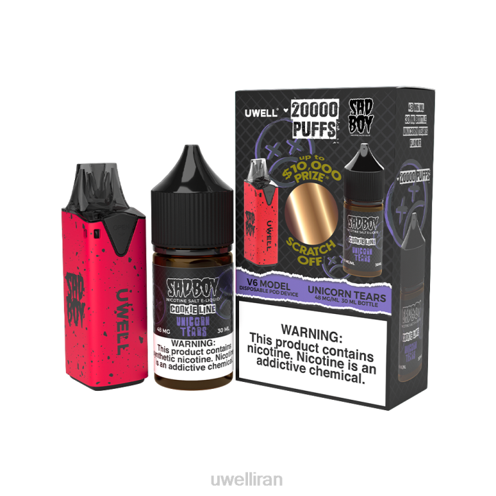 UWELL V6 دستگاه یکبار مصرف + آبمیوه بابا 30 میلی لیتر - بسته collab clr: زرد/flv: پانچ صورتی سرد 50 میلی گرم 6DRV218 | ویپ UWELL