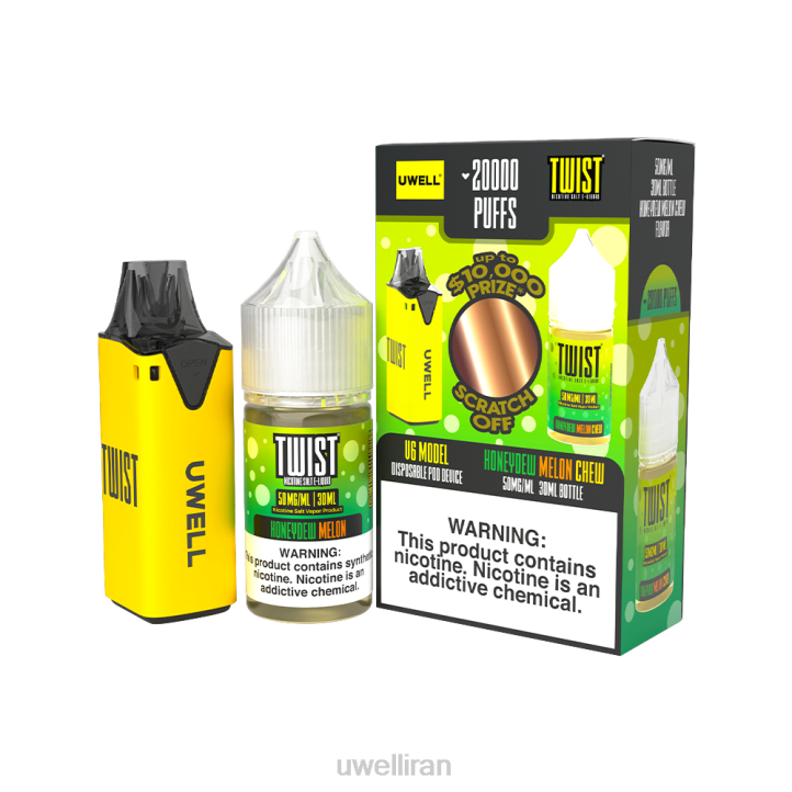 UWELL V6 دستگاه یکبار مصرف + آبمیوه بابا 30 میلی لیتر - بسته collab clr: red/flv: انبه گلابی فوجی 48 میلی گرم 6DRV209 | سیگار UWELL