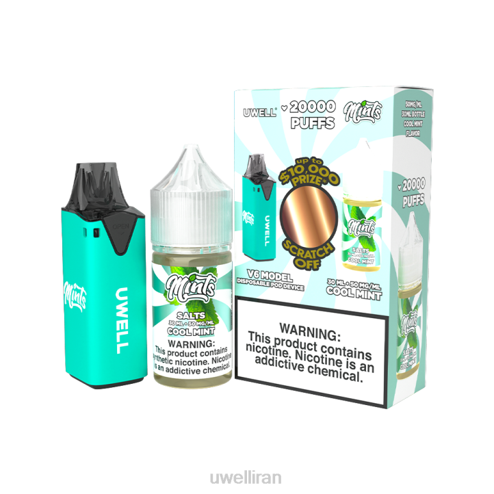 UWELL V6 دستگاه یکبار مصرف + آبمیوه بابا 30 میلی لیتر - بسته collab clr: red/flv: انبه گلابی فوجی 48 میلی گرم 6DRV209 | سیگار UWELL