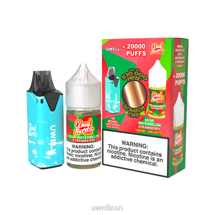 UWELL V6 دستگاه یکبار مصرف + آبمیوه بابا 30 میلی لیتر - بسته collab clr: red/flv: کوکی کره 48 میلی گرم 6DRV212 | UWELL TEHRAN